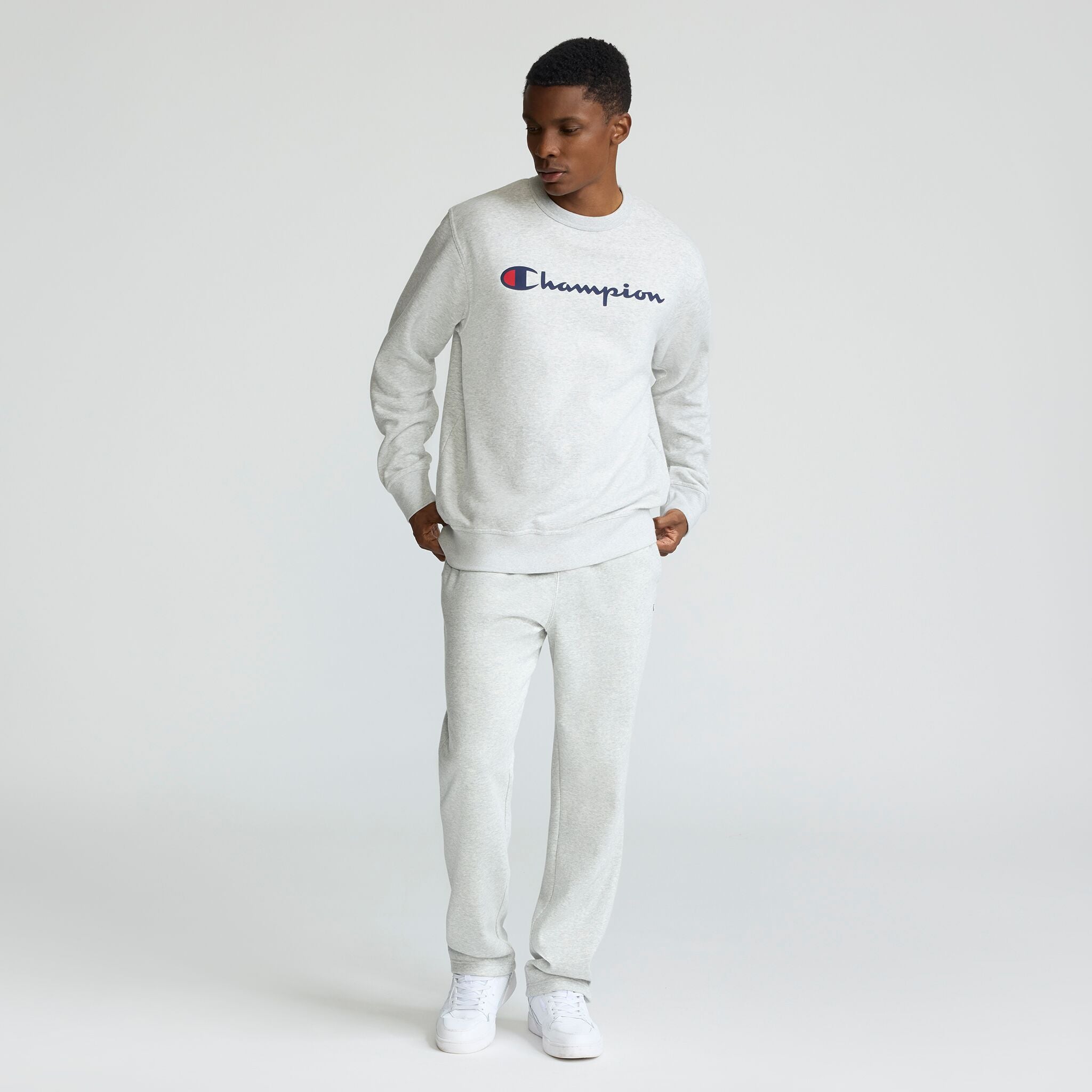 Powerblend Crewneck Sweatshirt. Script Logo - Image 4