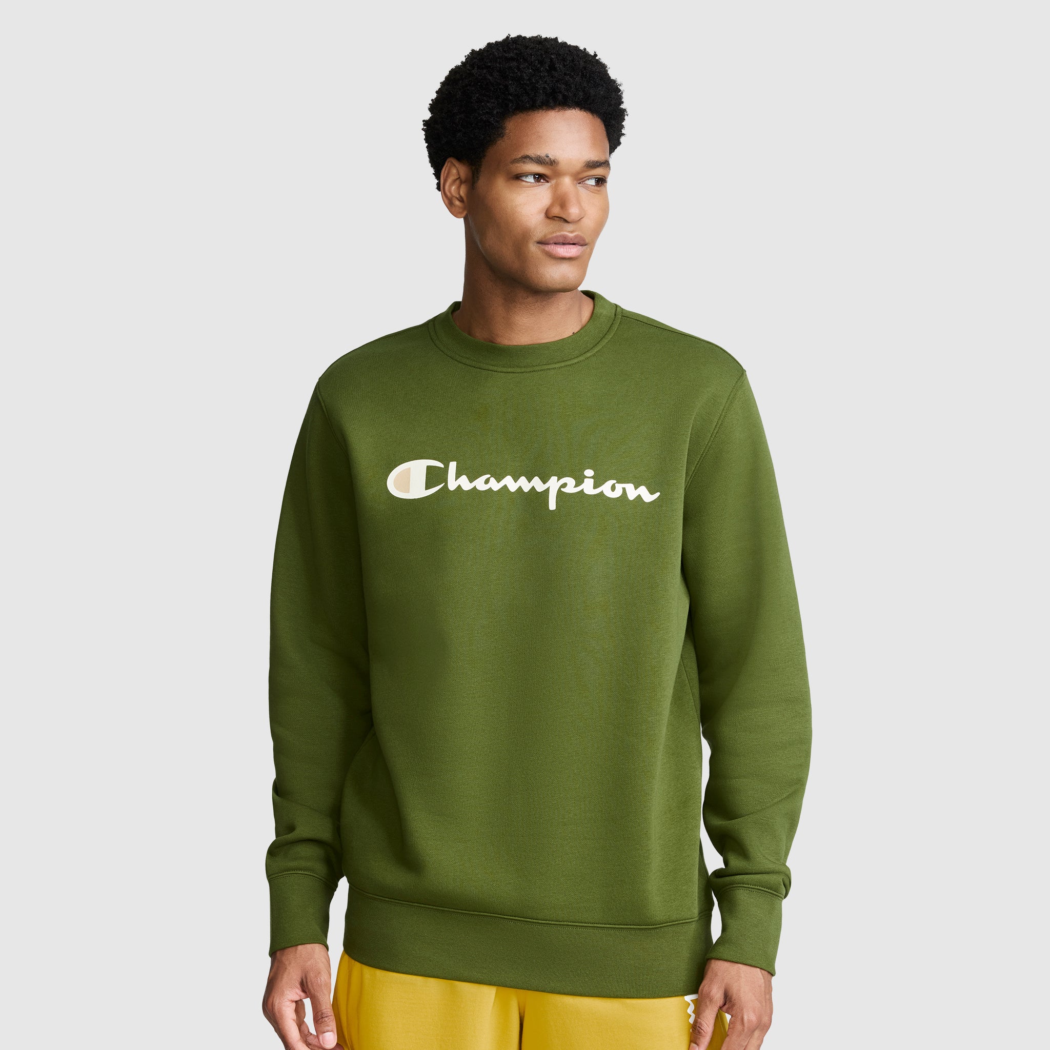 Powerblend Crewneck Sweatshirt. Classic Script Logo