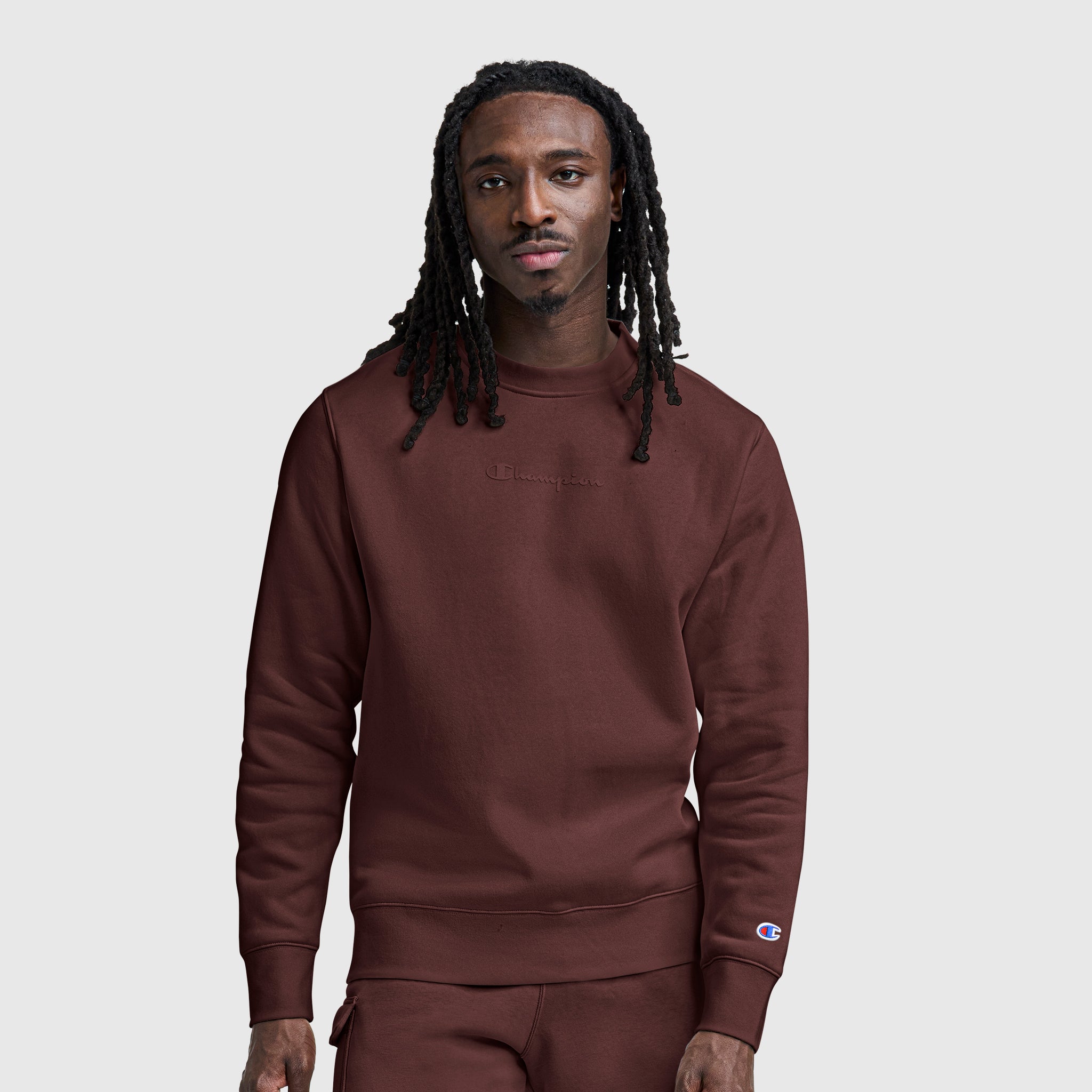 Powerblend Crewneck Sweatshirt. Tonal Script Logo