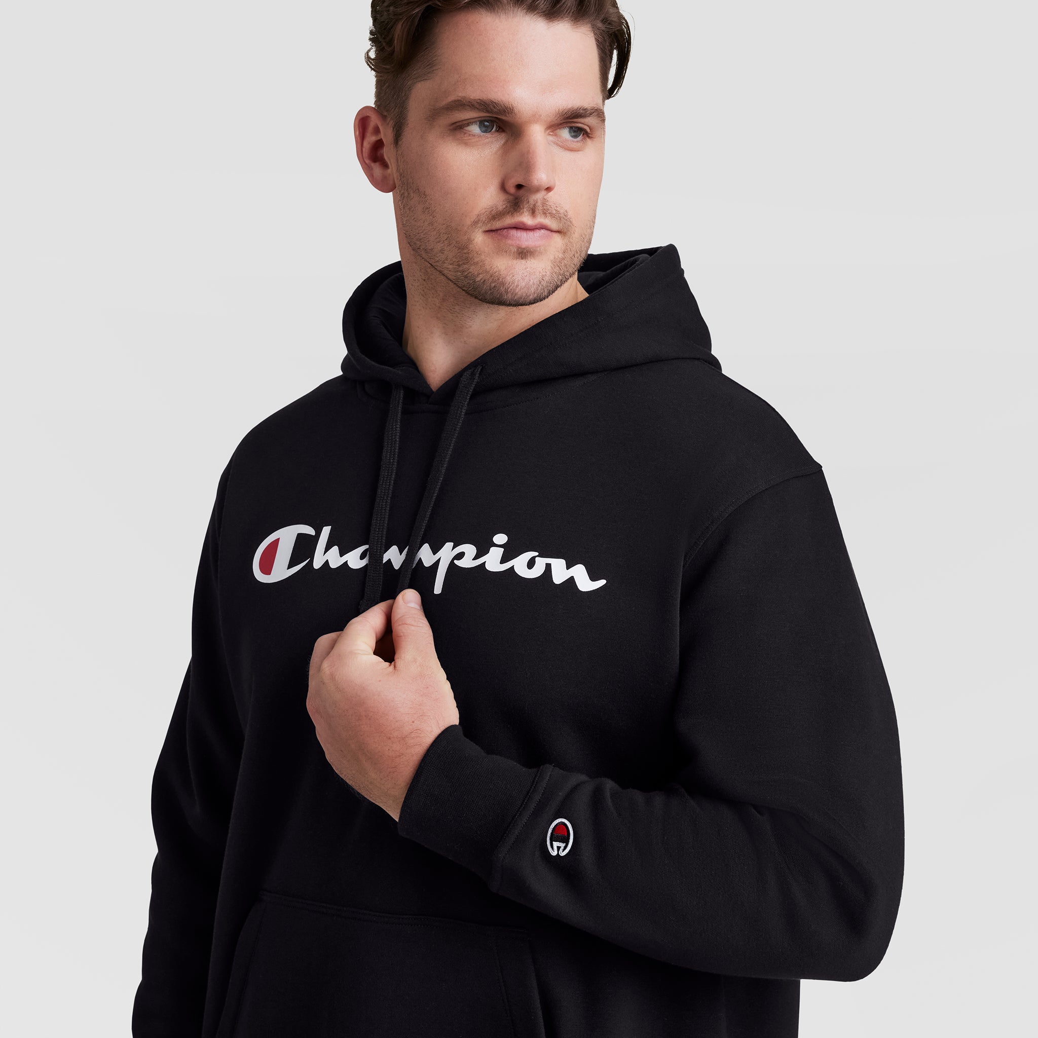 Powerblend Hoodie. Full Script Logo - Big & Tall - Image 4
