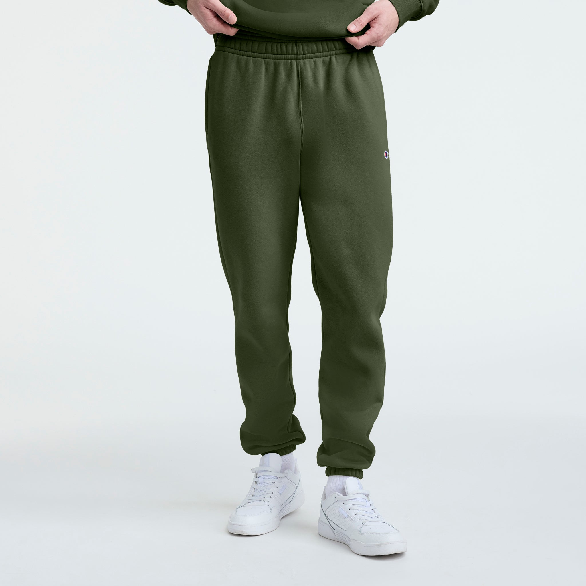 Powerblend Sweatpants. Cinched Bottom. C Logo