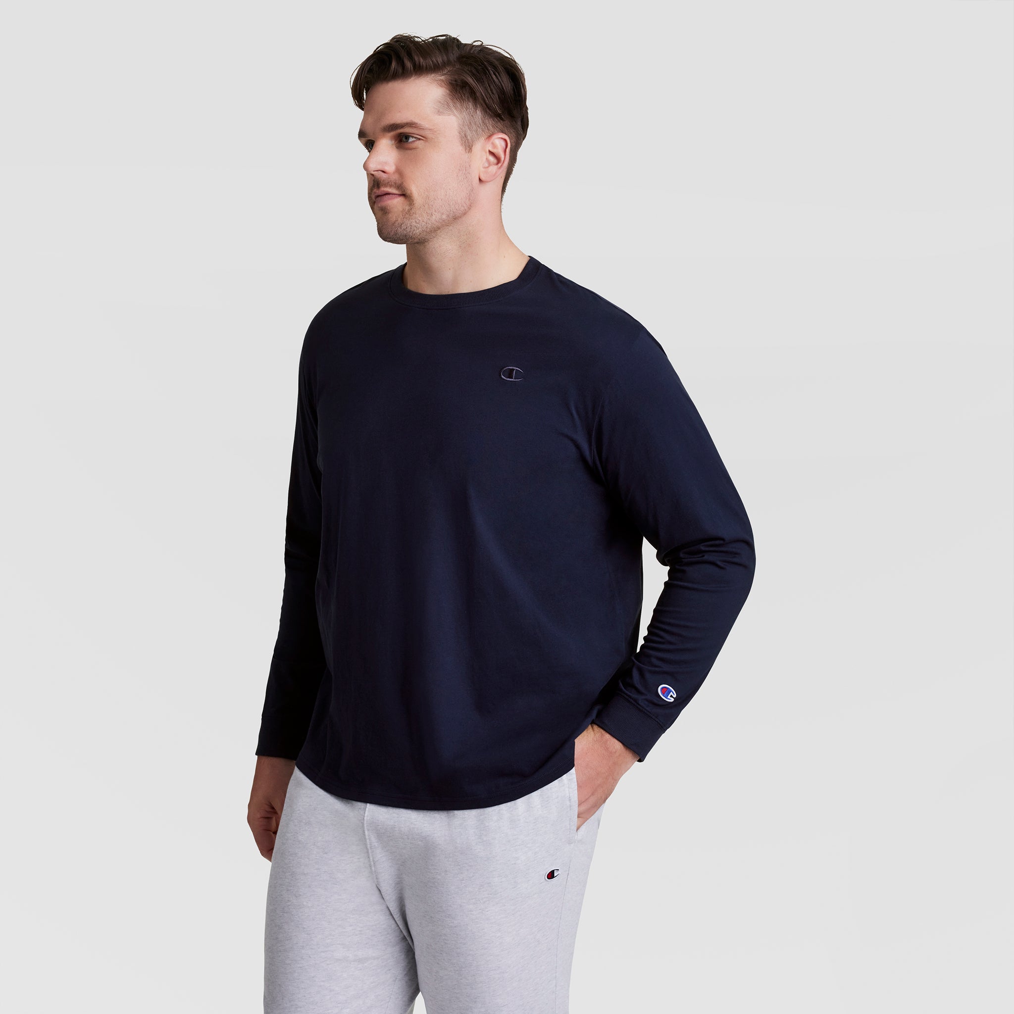 Classic Long Sleeve T-Shirt. Embroidered C Logo - Big & Tall - Image 2