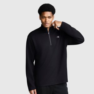 Sport Long Sleeve 1/4 Zip Mockneck. C Logo