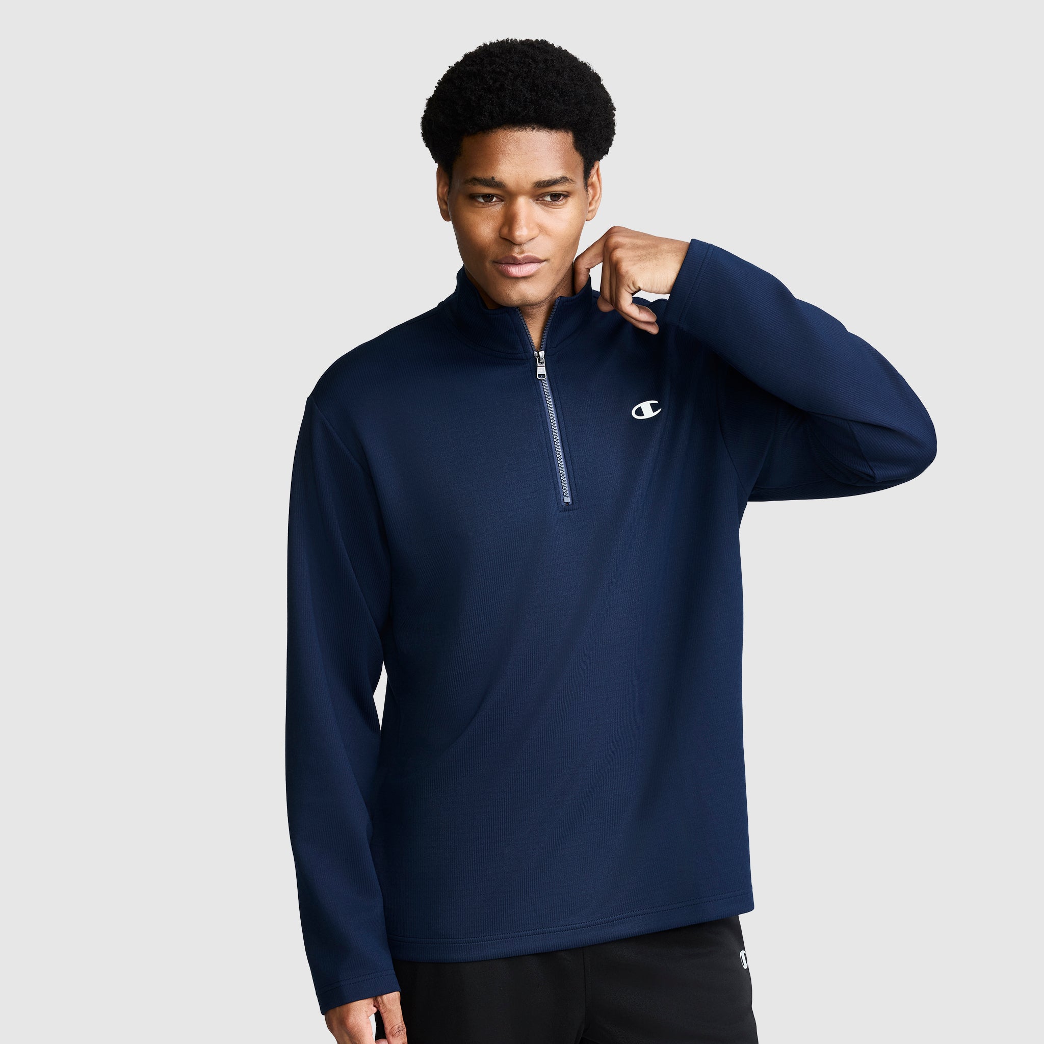 Sport Long Sleeve 1/4 Zip Mockneck. C Logo