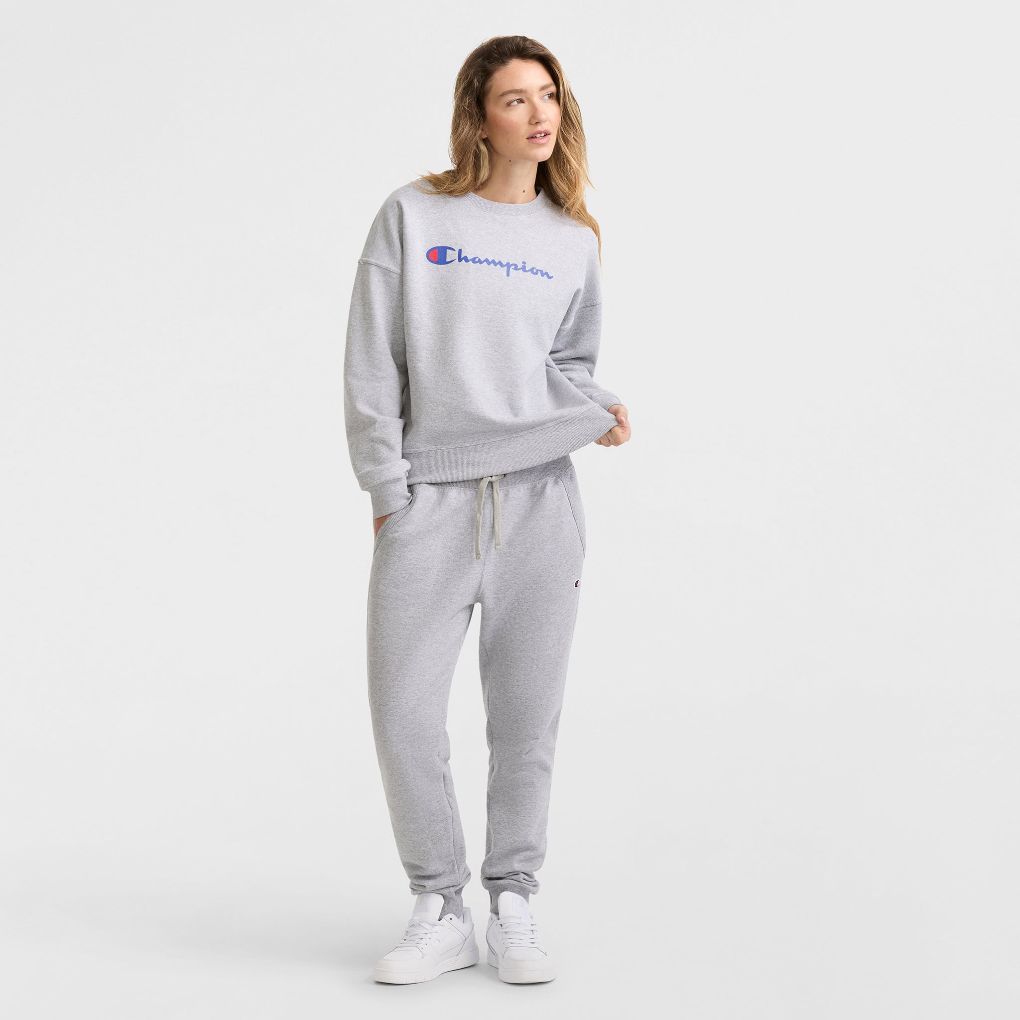 Powerblend Crewneck Sweatshirt. Script Logo - Image 4