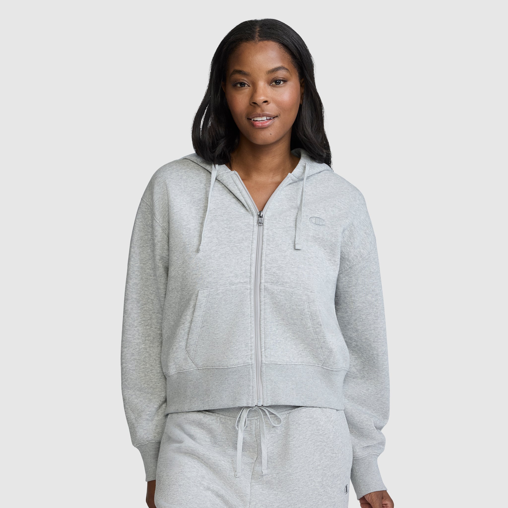 Cropped Zip-Up Hoodie