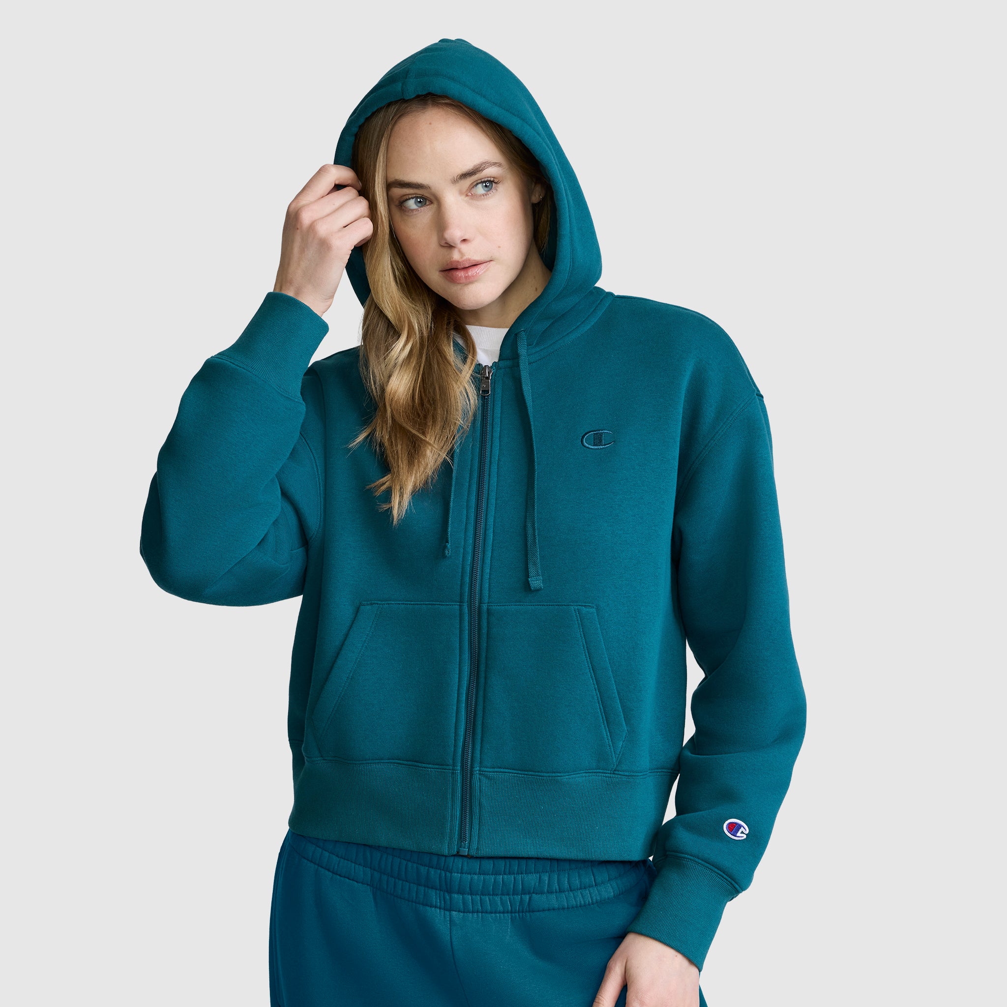 Cropped Zip-Up Hoodie - Image 2