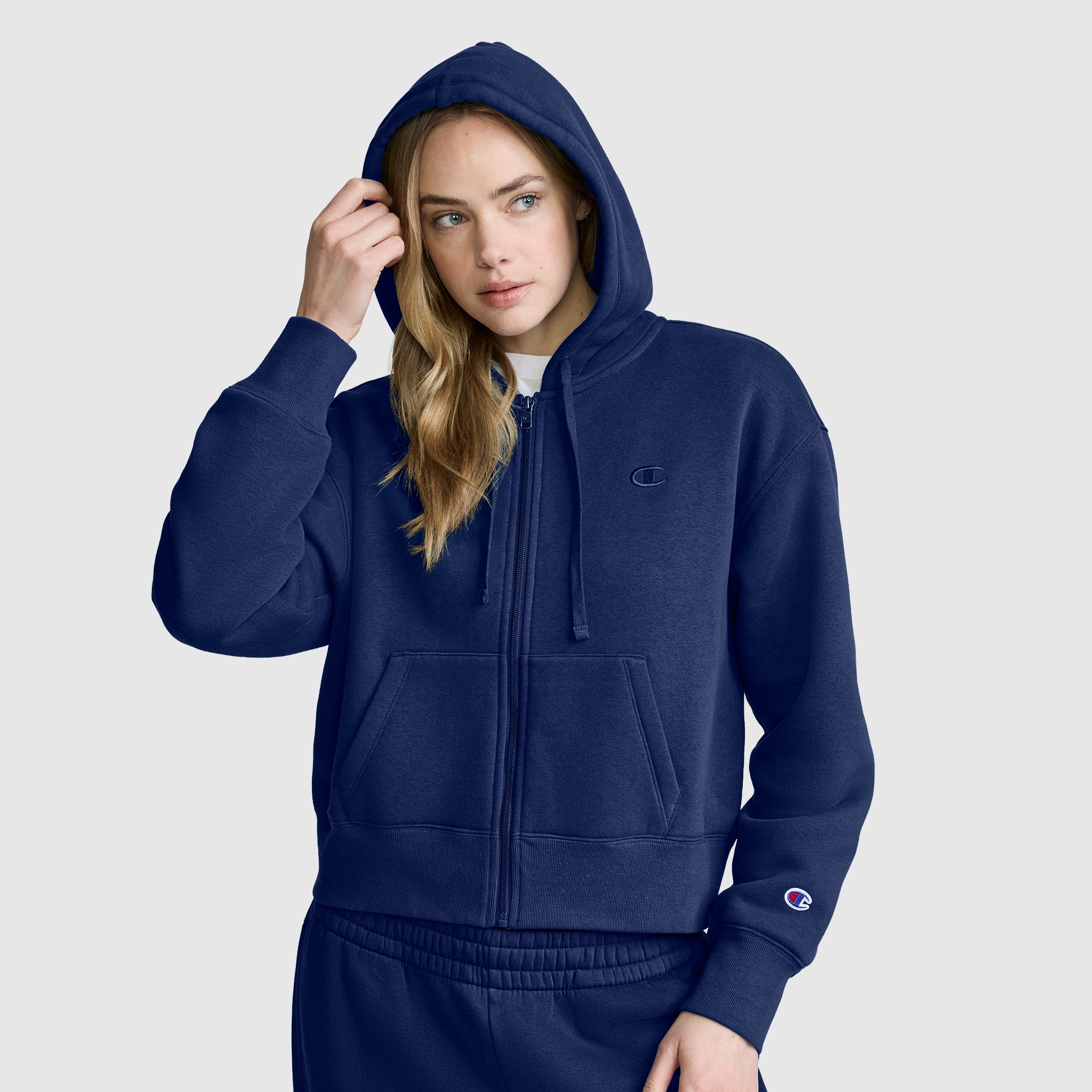 Cropped Zip-Up Hoodie - Image 2