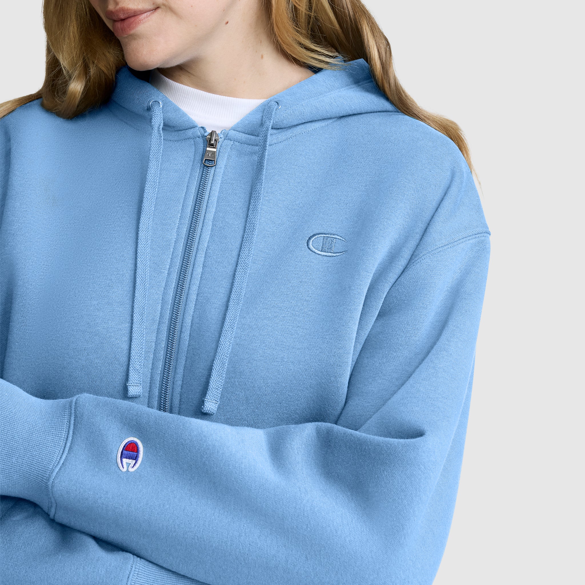 Cropped Zip-Up Hoodie - Image 3