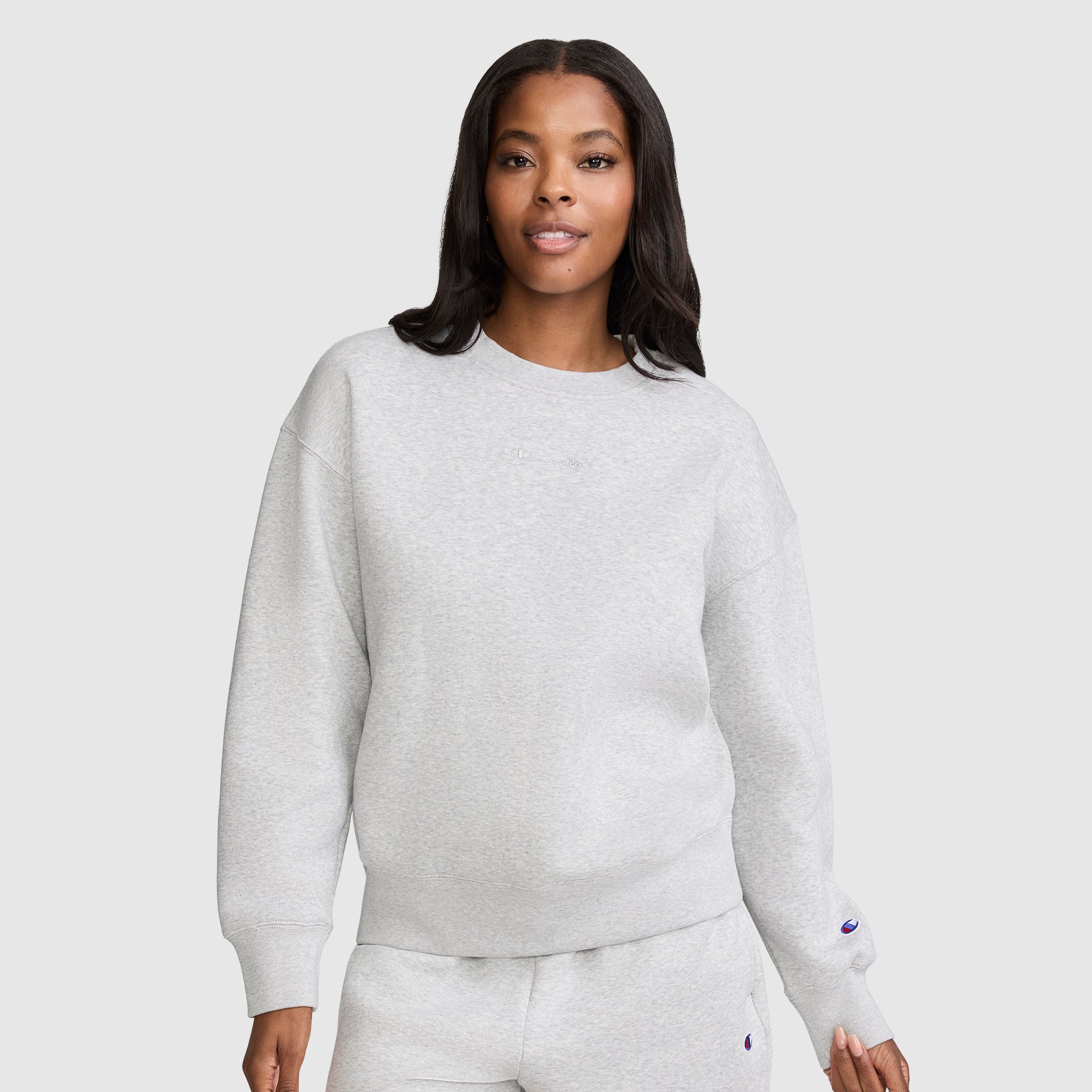Powerblend Crewneck Sweatshirt. Embroidered Script Logo