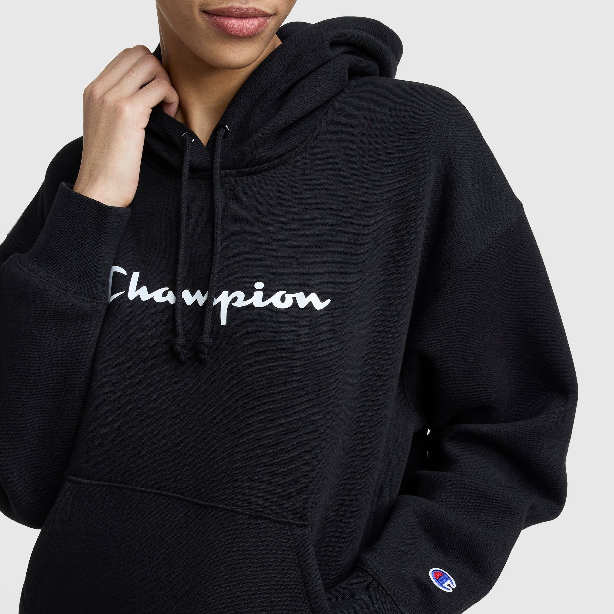 Champion Women's Powerblend Relaxed Hoodie. Script Logo - Image 4