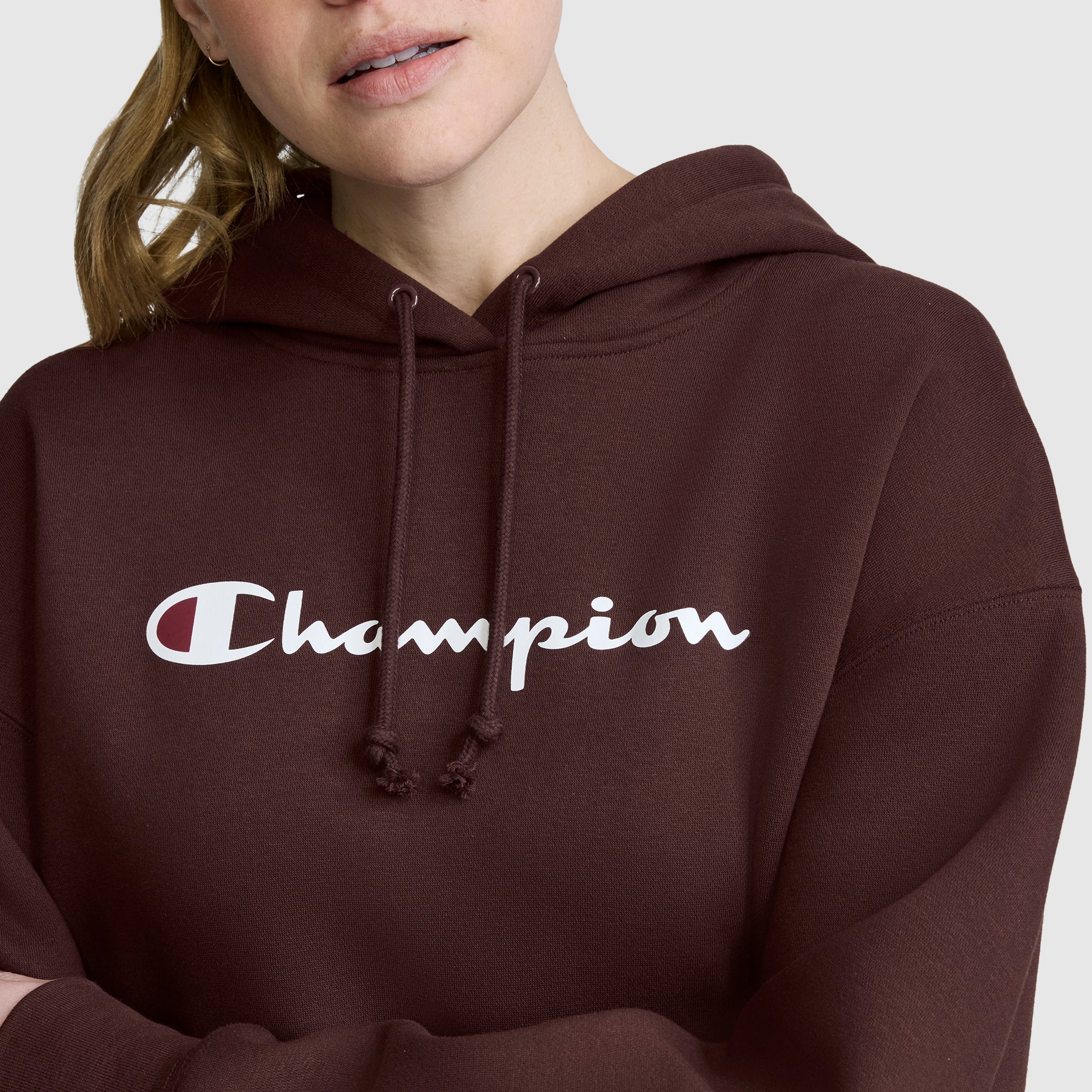 Champion Women's Powerblend Relaxed Hoodie. Script Logo - Image 5