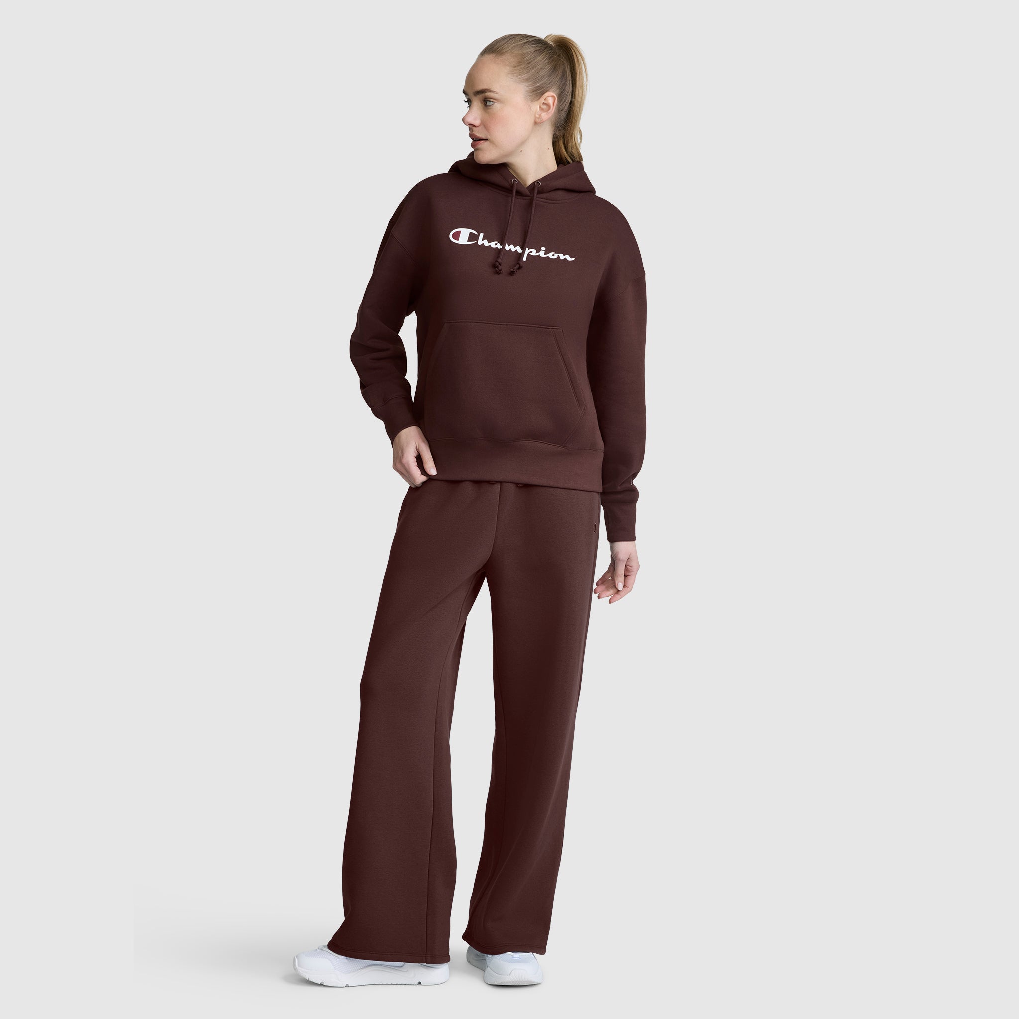 Champion Women's Powerblend Relaxed Hoodie. Script Logo - Image 6